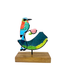 Upload image to gallery viewer, Torogoz with volcano and flower | Glass art piece