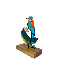 Upload image to gallery viewer, Torogoz with volcano and flower | Glass art piece