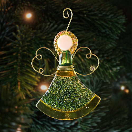 Angel -shaped Christmas ornament; Artistic glass figure