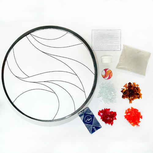 Manualidades: Kit para armar Lazy Susan con diseño en mosaico con vidrio - Arte 1