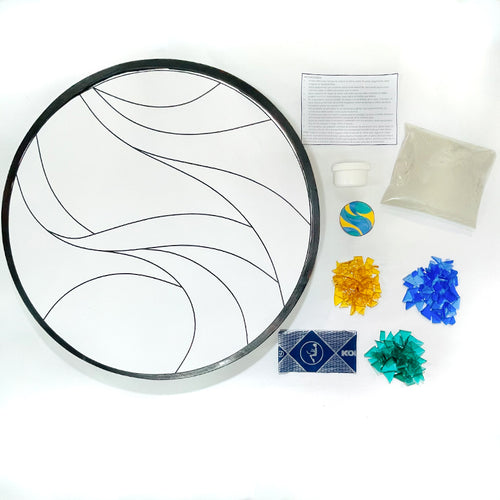 Manualidades: Kit para armar Lazy Susan con diseño en mosaico con vidrio - Arte 2