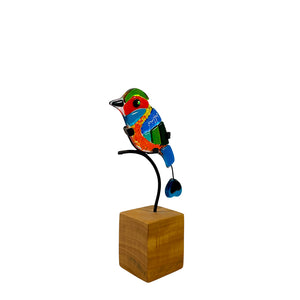 Torogoz Looking Backwards - Handmade Glass Art Figure of Bird