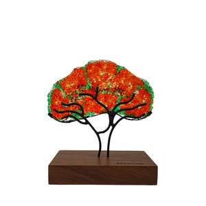 Flame tree, medium-sized, handmade collectible glass figure 
