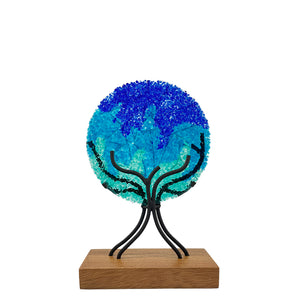 Exuberante mediano, Azul - figura de árbol abstracto