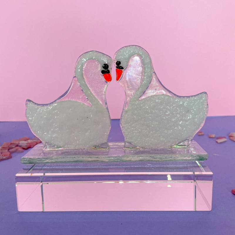 Swarovski Crystal Swans Couple top Figures