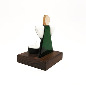 Holy Family miniature, fused glass decorative handmade figurine