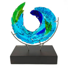 Cargar imagen en el visor de la galería, Marejada I - Decoración de ola de mar- vidrio fundido hecha a mano