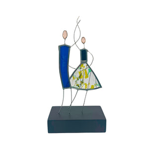 Handcrafted stained glass dancers figurine | Our first dance together