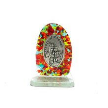 Upload image to gallery viewer, Virgen del Carmen Medal on molten glass