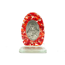 Cargar imagen en el visor de la galería, Medalla de Sagrado Corazón de María sobre vidrio fundido
