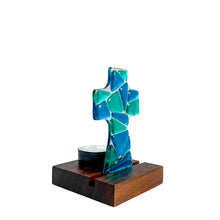 Cargar imagen en el visor de la galería, Cruz mini portavela | figura de vidrio artístico