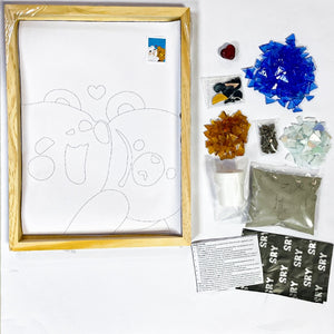 Manualidades: Kit para armar mosaico, diseño San Valentin - Ositos enamorados | 2 diseños