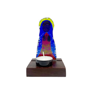 Virgin Mary Candle Holder | Artistic glass figure