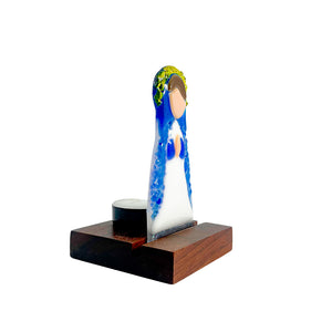 Virgencita portavela | figura de vidrio artístico