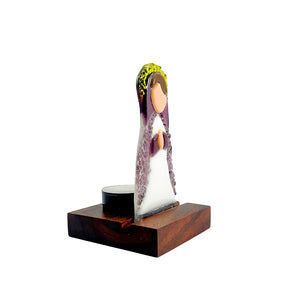 Virgin Mary Candle Holder | Artistic glass figure