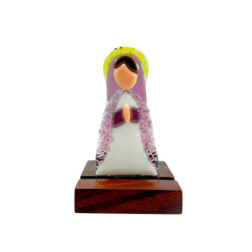 Virgencita portavela | figura de vidrio artístico