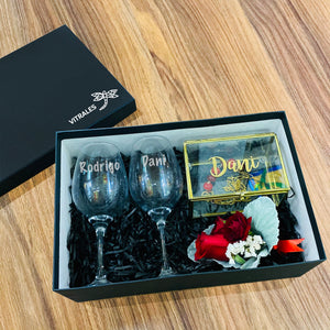 Gift box with custom glasses