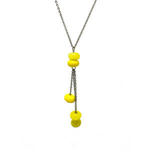 Molten glass necklace; Colored balls