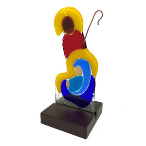 Christmas Nativity set, handcrafted in molten glass