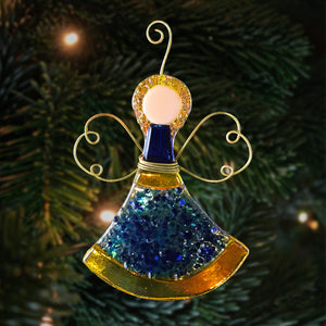 Angel -shaped Christmas ornament; Artistic glass figure