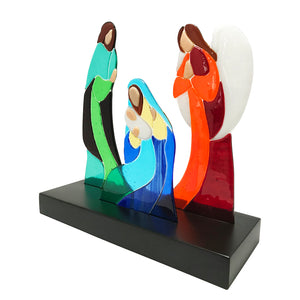 Nativity, fused glass decorative handmade figurine