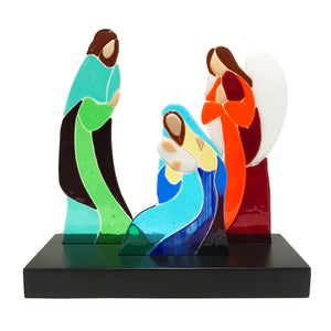 Nativity, fused glass decorative handmade figurine