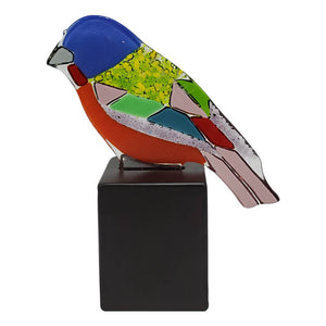 “Azulillo Siete Colores” (Painted Bunting) - Glass Art Decorative Figure 