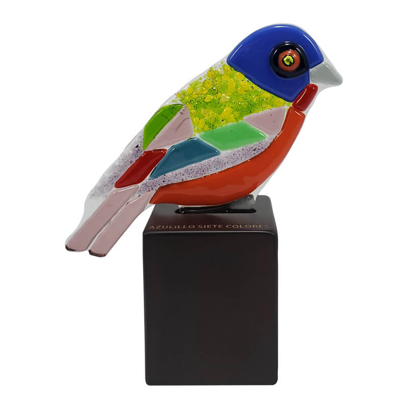 Azulillo Siete Colores, figura decorativa de vidrio artístico