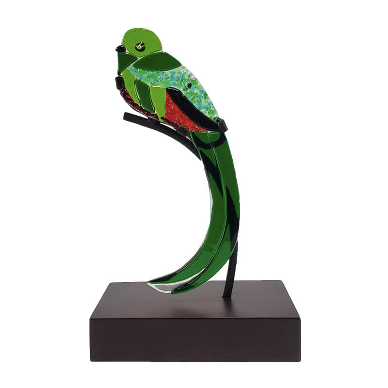 Quetzal, figura de arte en vidrio para el hogar