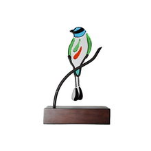 Cargar imagen en el visor de la galería, Torogoz abstracto: figura decorativa de ave en vidrio artístico