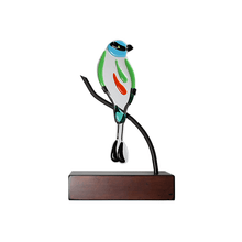 Cargar imagen en el visor de la galería, Torogoz abstracto: figura decorativa de ave en vidrio artístico