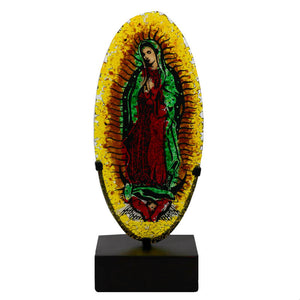 Virgen de Guadalupe, pieza en vidrio fundido