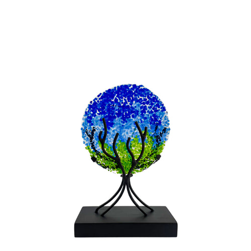 Exuberante pequeño, azul - figura de árbol abstracto