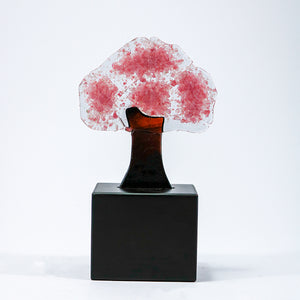 Maquilishuat tree, mini, collectible handmade figure in molten glass