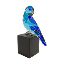 Cargar imagen en el visor de la galería, Tángara Azulejo: figura decorativa de ave en vidrio artístico