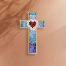 Cargar imagen en el visor de la galería, Manualidades: Kit para armar mosaico con vidrio - Imagen de cruz – Corazón