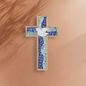 Manualidades: Kit para armar mosaico con vidrio - Imagen de cruz – Espíritu Santo