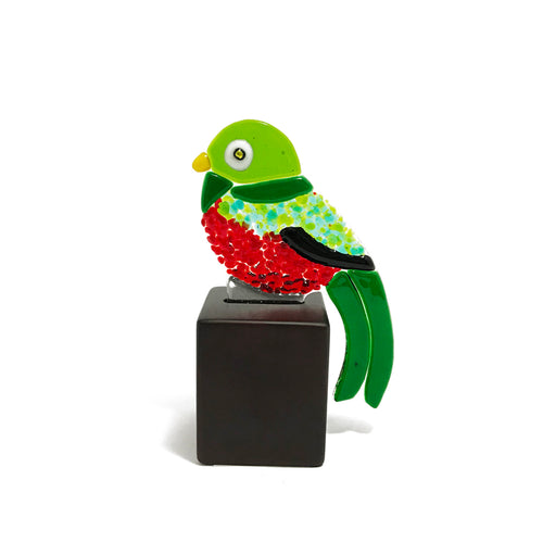Quetzal. Small fused glass decorative handmade figurine