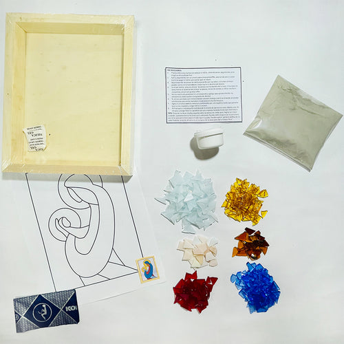Manualidades: Kit para armar - Cuadro Mosaico Virgen María – arte 4