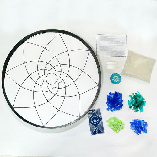 Manualidades: Kit para armar Lazy Susan con diseño en mosaico con vidrio - Arte 7