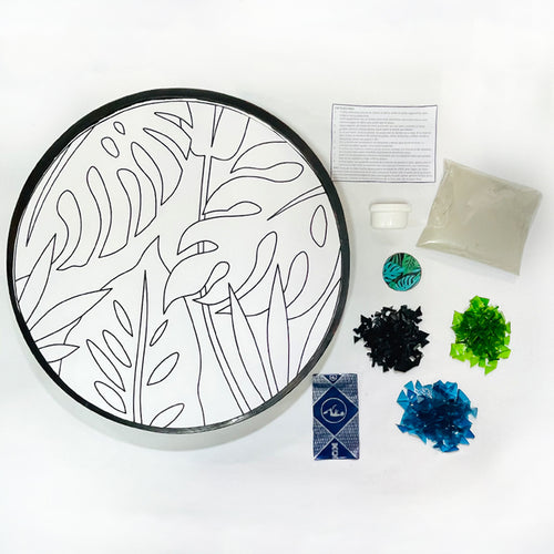 Manualidades: Kit para armar Lazy Susan con diseño en mosaico con vidrio - Arte 5