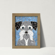 Cargar imagen en el visor de la galería, Manualidades: Kit para armar mosaico con vidrio, diseño animales infantiles - Schnauzer